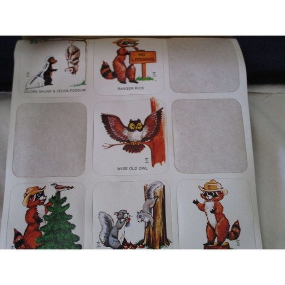 Ranger Rick and Friends 32 Stickers 1977 National Wildlife Federation Bowed GUC - Picture 9 of 15